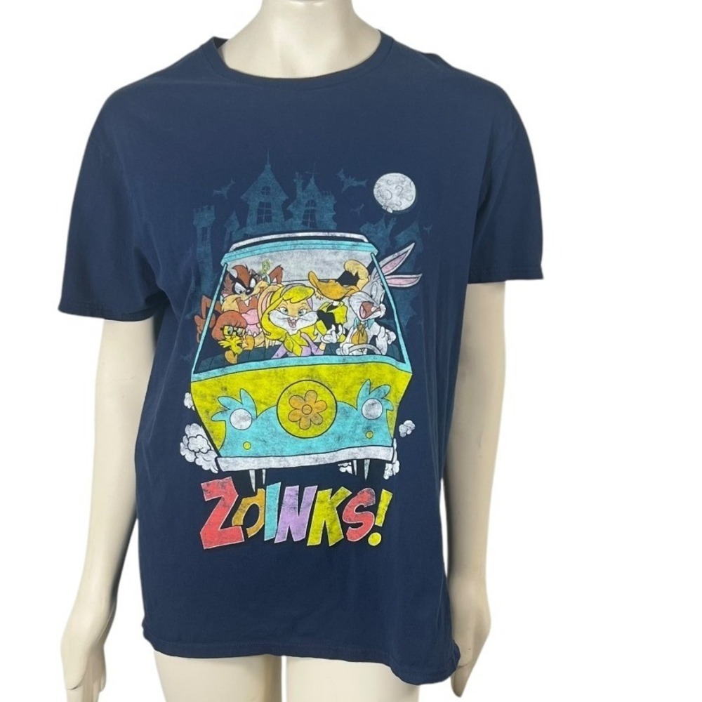 Warner Brothers Looney Tunes Graphic T Shirt Scooby Doo Women L‎ Cotton Zoinks